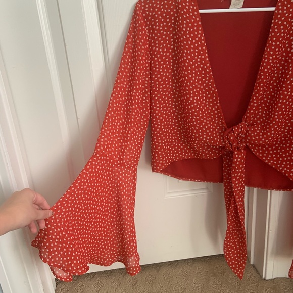 Red & White Star Tie Top - Picture 4 of 5